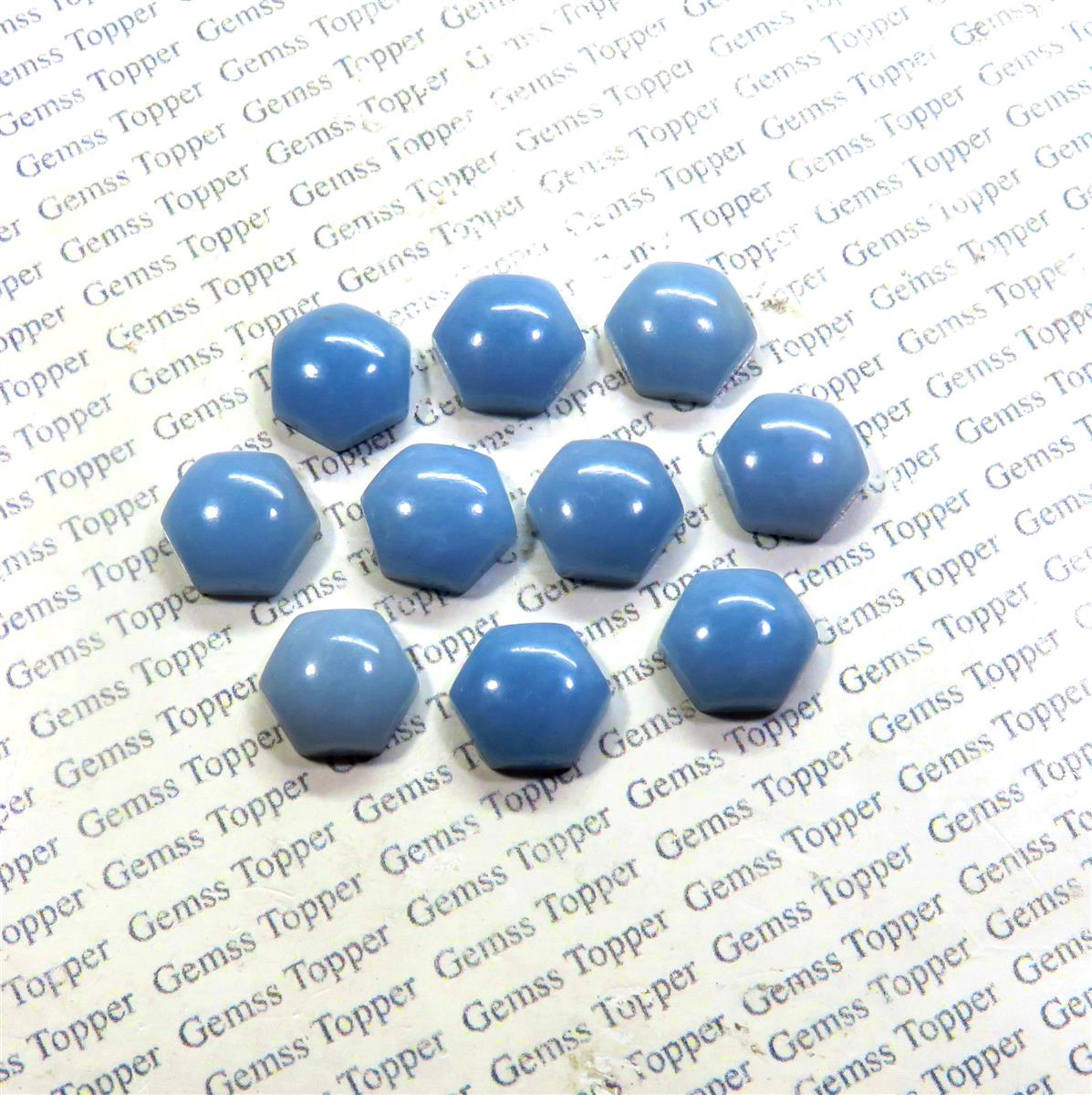 Angelite 10x10 mm Hexagon Cabochon